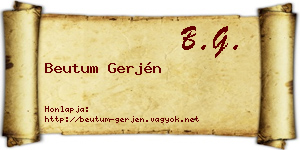 Beutum Gerjén névjegykártya